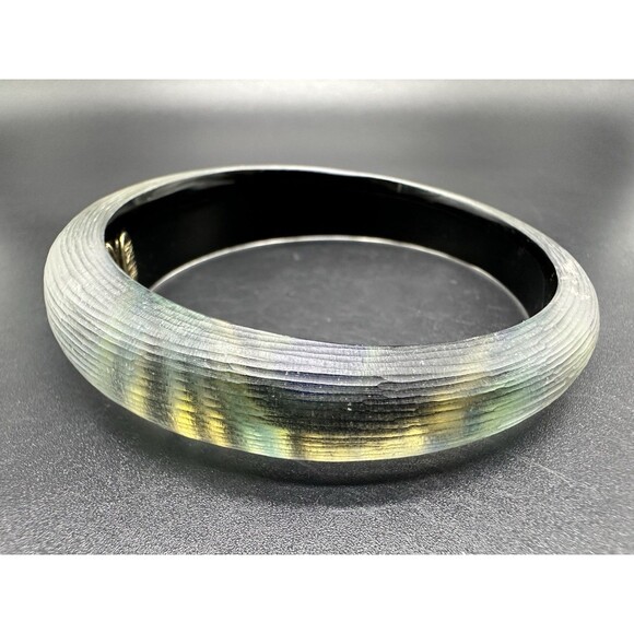 ALEXIS BITTAR Peacock Design Lucite Bangle Bracelet 7.75” - Picture 8 of 11